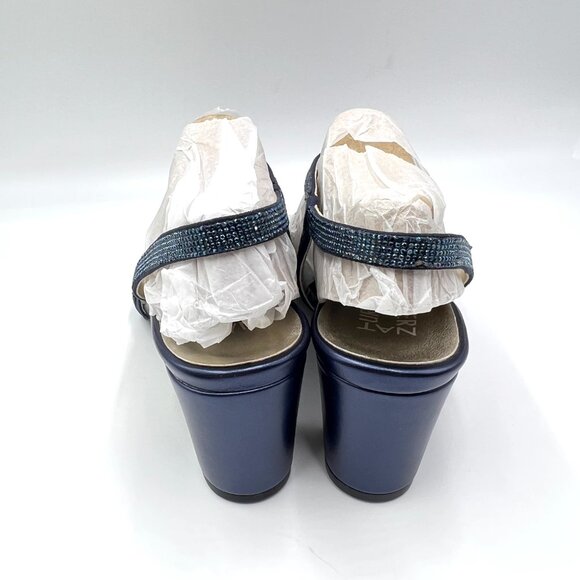 8.5W 8.5 WIDE WIDTH Naturalizer Vanessa 2 Jeweled Block Heels Sandals Shoes - Picture 6 of 12